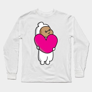 simple cute couple animation big love boy's side Long Sleeve T-Shirt